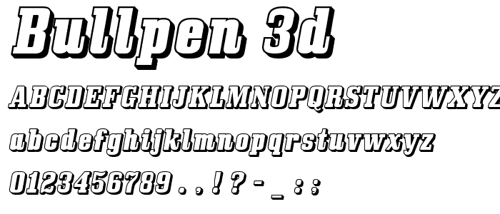Bullpen 3D font